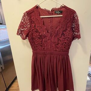 Lulus Burgundy Lace Dress
